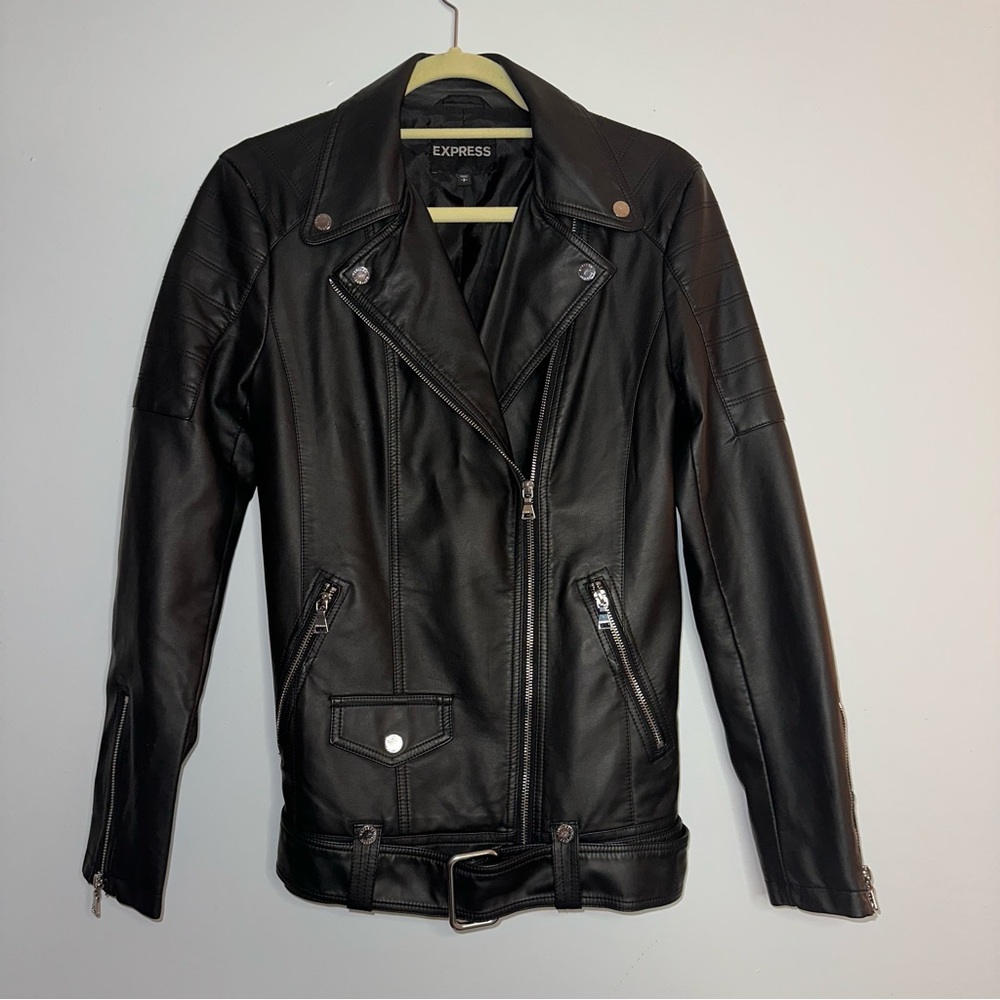 Express Faux Leather Moto Jacket W/ Silver hardware